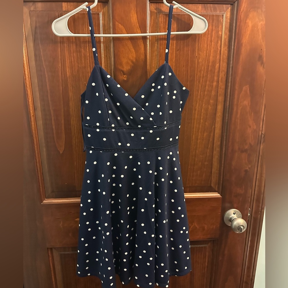 Navy Polka Dot Dress